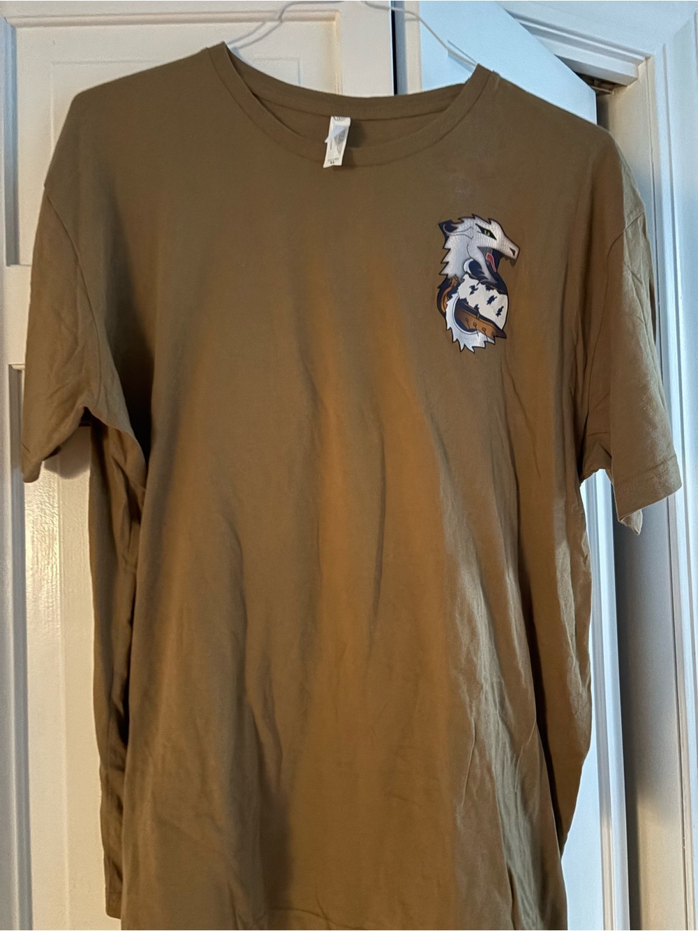 Short Sleeve Graphic Tee - Tan with Eagle Crest Size XL